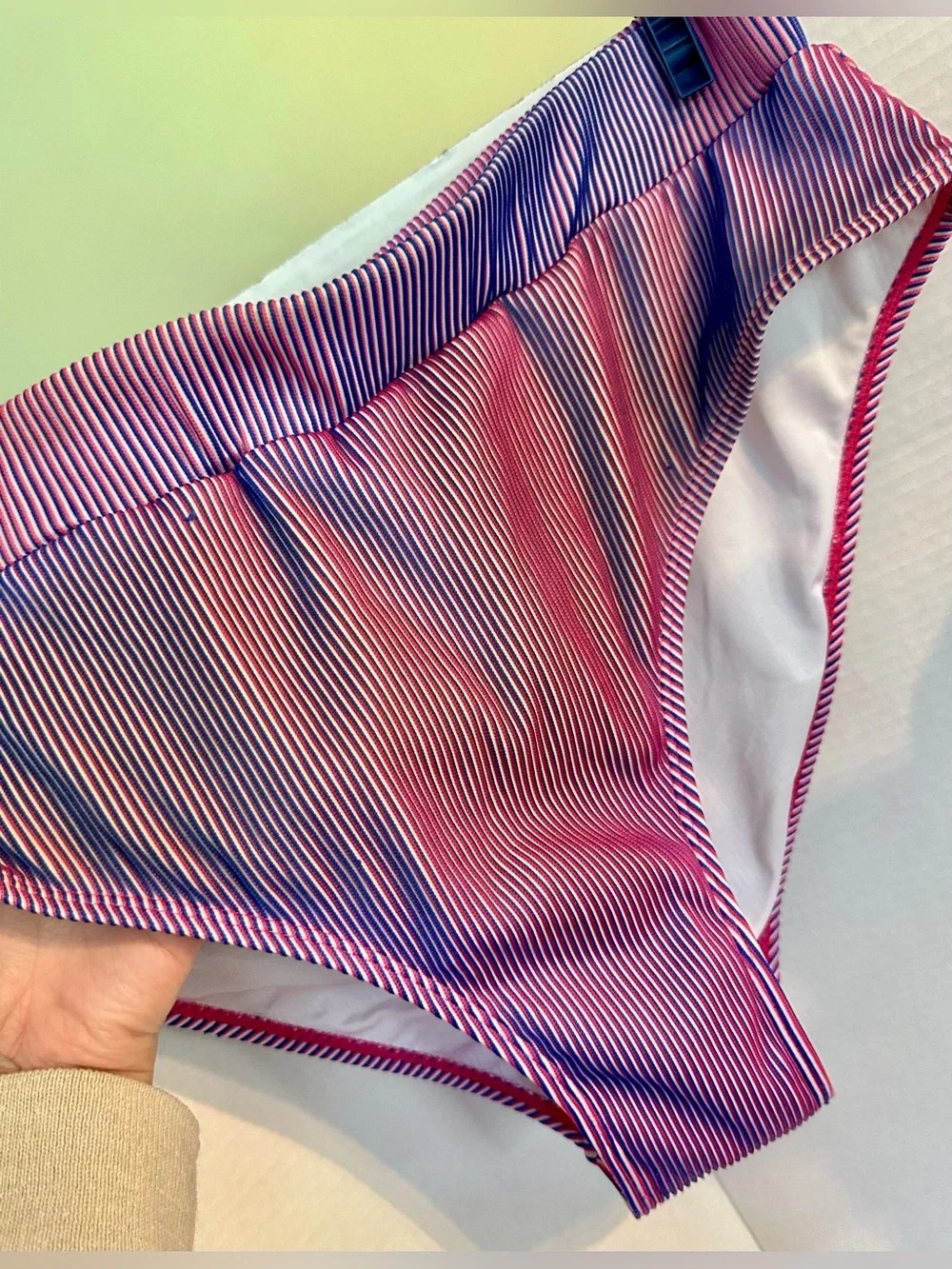 Zaful Pink and Purple Striped Bikini Set - Picture 8 of 12
